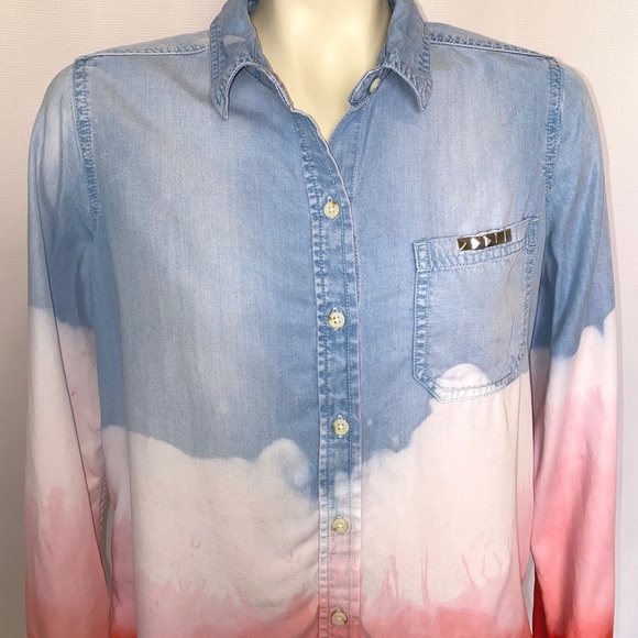 *CUSTOM “JULY4” DYED EMBELLISHED BUTTON DOWN SHIRT - Picture 4 of 7